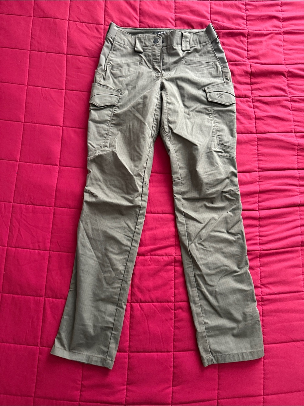 5.11 Tactical Women's Straight-Leg Cargo Pants in Olive